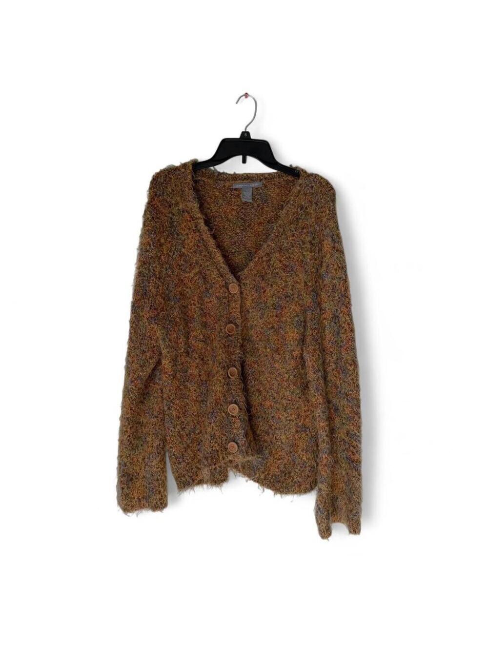 Women's Carroll Reeds multicoloured sweater cardigan fluffy XL orange / brown